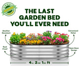 Galvanized Raised Garden Beds Outdoor // 4×2×1 ft Planter Raised Beds for Gardening, Vegetables, Flowers // Large Metal Garden Box (Silver) // Patented Tool-Free Design Plant & Plot