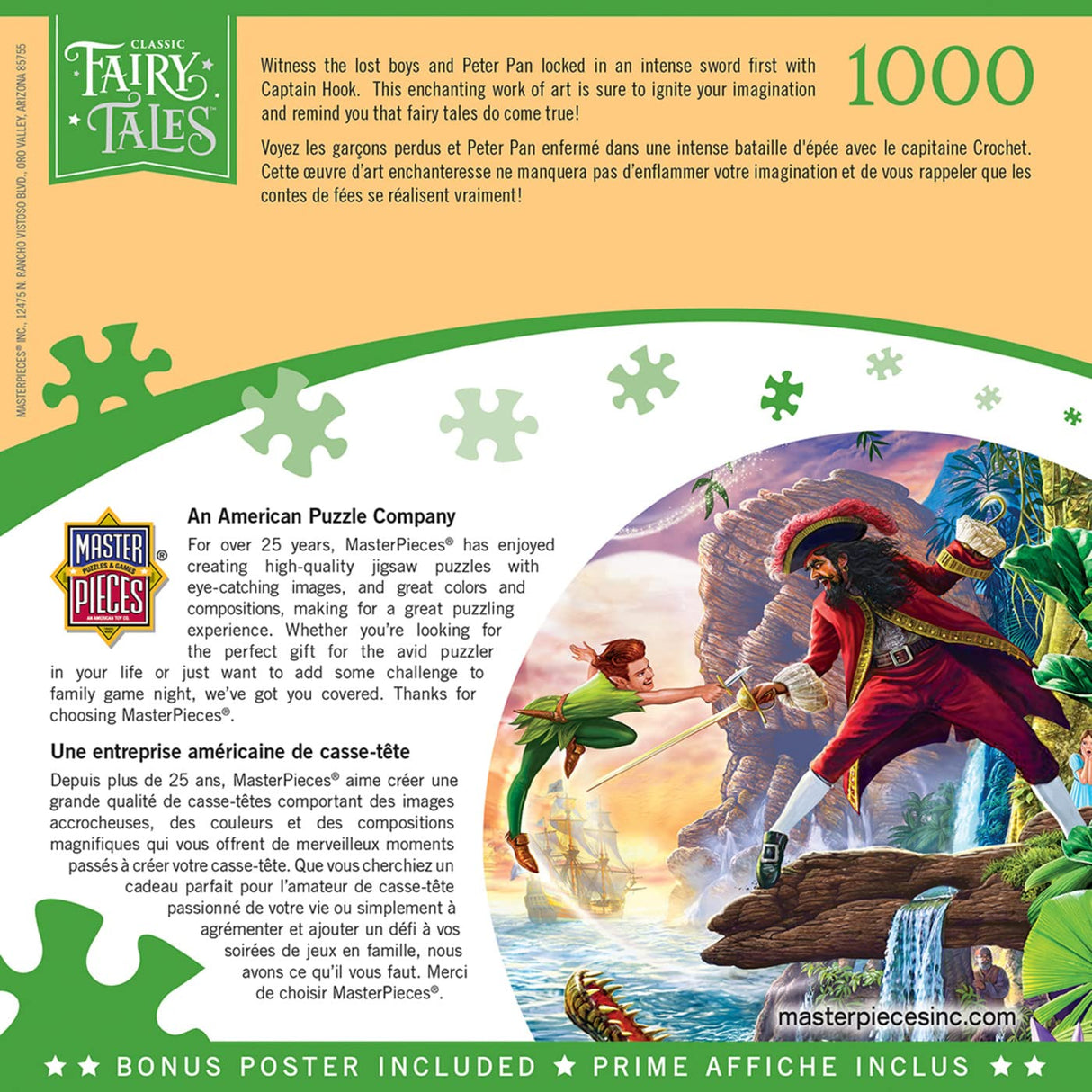 MasterPieces 1000 Piece Jigsaw Puzzle for Adults, Family, Or Youth - Peter Pan - 19.25"x26.75" Masterpieces