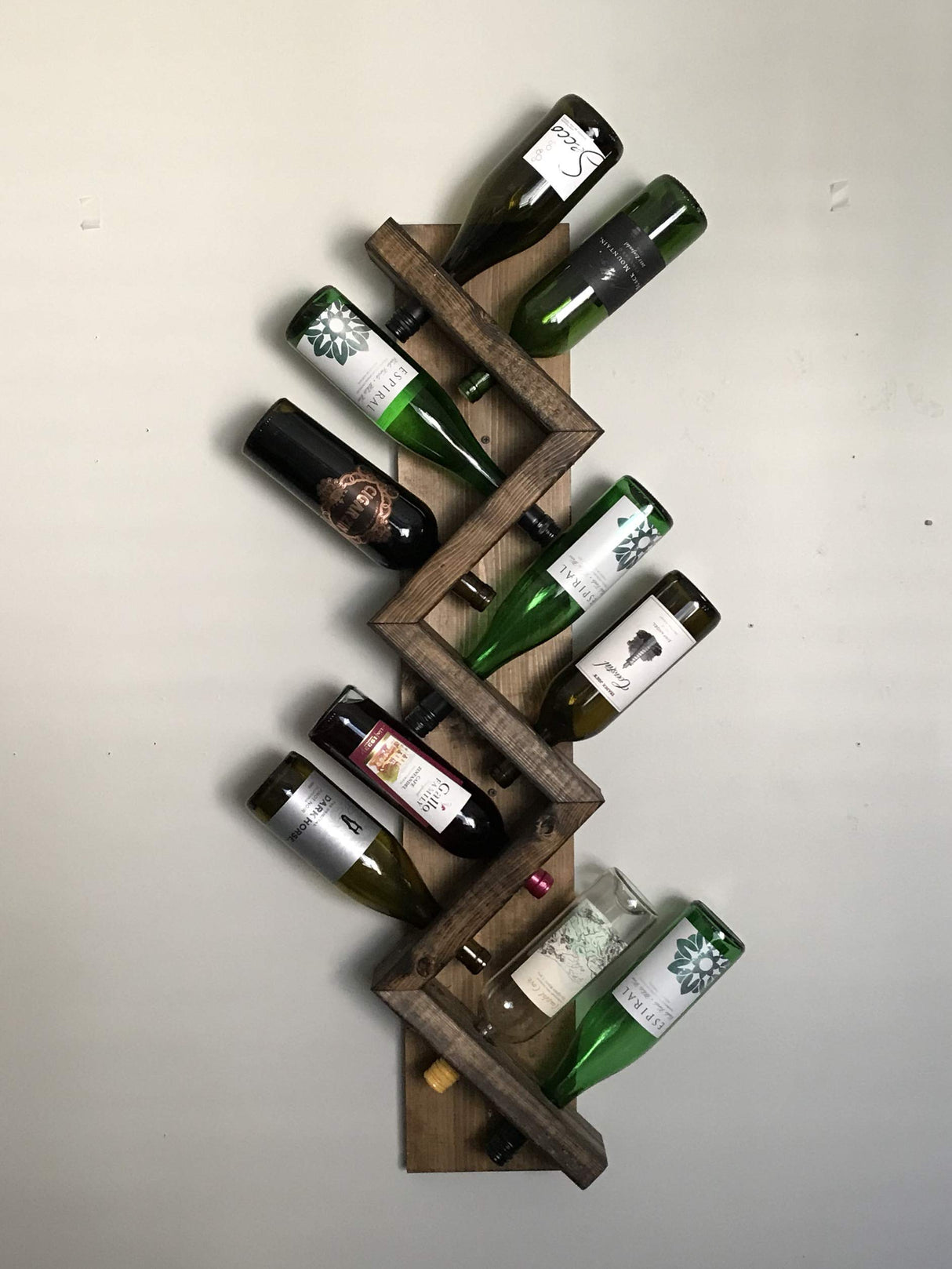 Zig Zag Wine Rack Wall Mounted DistressedMeNot