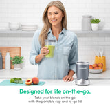 nutribullet Personal Blender for Shakes, Smoothies, Food Prep, and Frozen Blending, 24 Ounces, 600 Watt, Gray, (NBR-0601) nutribullet