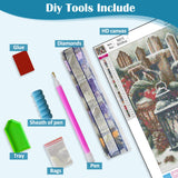 Winter Snowman Light Diamond Art Kits for Adults, 5D Diamond Painting Kits for Adults Beginners, DIY Full Round Drill Diamond Dot Painting Gem Art Kits for Adult, Home Wall Decor 13.8x13.8 Inch VCLKDIY