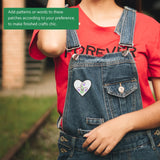 VILLCASE 10pcs Sublimation Iron-on Patches, Heart Shaped Blank Iron-on Fabric Patches, Heat Transfer Appliques, Fabric Repair Decorative Patches for Hats Clothes Jeans Backpacks VILLCASE