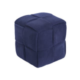 Cmishe Ottoman Foot Rest Soft and Comfortable Ottoman Square Corduroy Woven Design Sofa Stool (Blue) Cmishe