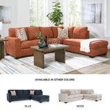 Signature Design by Ashley Aviemore Casual L-Shaped 2-Piece Sectional with Chaise for Living Room, Orange Signature Design by Ashley