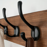 Dseap Coat Rack Wall: 38-1/4" Long, Patented, Heavy-Duty, 10-Double-Hooks Wooden Wall Mounted Coat Rack Coat Hanger Hook Rail for Winter Coats Hat Jacket Clothing, Natural & Black Dseap