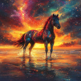 NEWENMO Paint by Numbers Kit for Adults, Horse Paint by Numbers on Canvas Unframed, Horse Paint by Numbers DIY Oil Painting Perfect for Beginner, Craft, Hobbies and Home Wall Decor 16x16 Inch NEWENMO