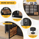 BOINN Large Dog Crate Furniture, 63 inch Heavy Duty Double Dog Crate with Divider, Extra Large Dog Kennel Furniture with Removable Trays for Medium Large Dogs BOINN