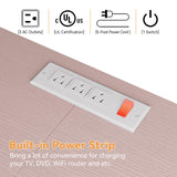 Jojoka Wide Dresser with 10 Large Drawers for 55'' Long TV Stand with Power Outlet Entertainment Center, Storage Fabric Drawer Unit for Bedroom, Closet, Entryway, Sturdy Metal Frame, Pink Jojoka