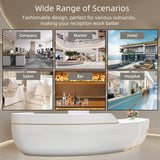 odrma Receptionist Desk, Circumferential Arc Design Reception Desk with Counter Ships in One Piece, No Assembly Required, for Salon Reception Room Office Checkout Counter Customized Logo odrma