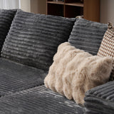 ovios 104" Cloud Sectional Couch with L-Shape Chaise,Modern Modular Sofa with Deep Seat, Upholstered Couches for Living Room Bedroom,No Assembly Required, Grey (Plush Corduroy Fabric) ovios