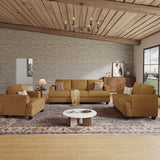 COPIAE 89 Inch Sofa with Extra Deep Seats Oversize, 3 Seater Sofa for Living Room, Modern Couch and Sofa, Comfy Armrests and Seats and Backrests, Easy Installation, Corduroy Fabric Ginger Yellow COPIAE