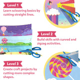 Skillmatics Scissor Skills Activity Book - Snip Snip, 25 Fun Cutting & Creative Activities for Preschoolers, 2 Child-Safe Scissors, Fine Motor Skills Craft Kit, Gifts for Kids Ages 3, 4, 5, 6, 7 Skillmatics