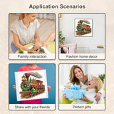 Stalente Diamond Painting Kits for Adults Christmas Train, 5D Special Shape Diamond Art Kits for Beginners, Crystal Rhinestones Diamond Painting for Home Wall Decoration Gift 12×12inch Stalente