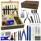 AEORUM 3D Printer Tools, 70 Pcs 3D Printer Accessories Kit with Wood Toolbox Includes 3D Printer Nozzle Cleaning Kit, Deburring Tool,Tube Cutter for 3D Printer AEORUM