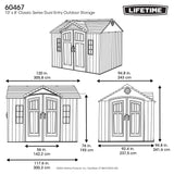 Lifetime Dual Entry Outdoor Storage Shed, 10 x 8 Foot Lifetime