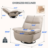 FLEXISPOT XRC7 Swivel Rocker Recliner Chair, 360° Swivel Oversized Armless Recliner with Oeko-TEX Certified Three-Proof Fabric, Award-Winning Design, Gaming Chair for Living Room Gaming Room, White FLEXISPOT