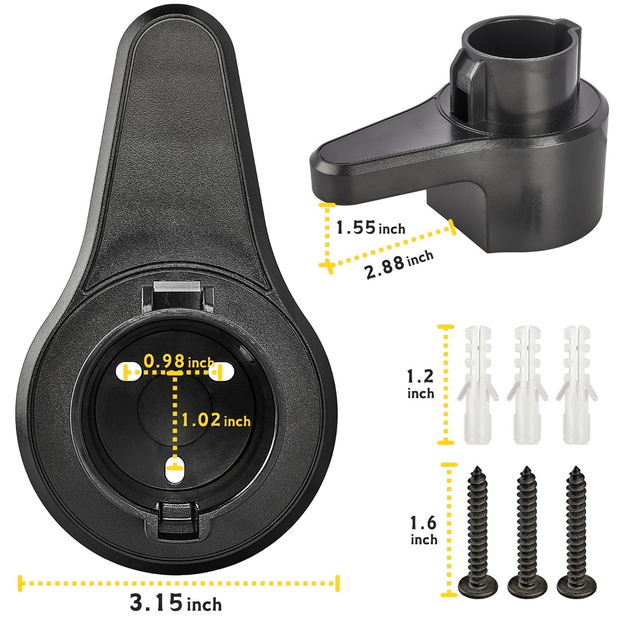 MECMO EV Charging Cable Holder Wall Mount for J1772, Electronic Vehicle Charger Cord Hanger, EVSE Car Charger Cable Organizer Management, EV Charging Plug Cord Protector Wall Hook SAE J1772 Connector MECMO