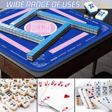 2F22E Mahjong Mat - Non-Slip Noise Reduction Gaming Mat 32.4x32.4 Inch for Mahjong/Poker/Board Games/Card Games/Dominoes (Blue) 2F22E