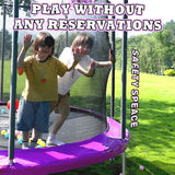 ACWARM HOME 12FT Trampoline for Kids and Adults, Trampoline with Basketball Hoop and LED Lights, ASTM Approved, Purple ACWARM HOME