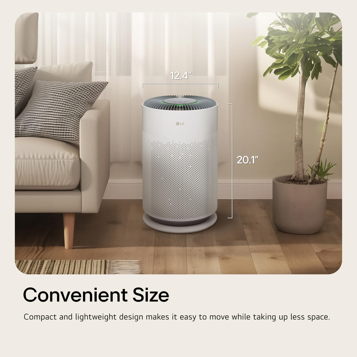 LG PuriCare 360 Air Purifiers for Home, Large and Small Room, Bedroom, Up to 2,059 ft² in 1 Hr with NanoFiber True HEPA Filter, 360 Degrees of Filtration, WiFi, Air Quality Monitor, Low Noise LG