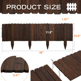 Wooden Garden Fence Wood Garden Edging Border Decorative Landscape Border Edging,Courtyards Planting Tree Fence Yard Patio Path Edging Landscape Edging Flower Bed Fences-11.8'' H x 48'' L (1PACK) GHWIE