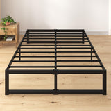 Zinus ABEL 14 Inch Platform Bed Frame, Steel Slat Support, Easy Assembly, No Box Spring Needed, Eco Friendly WonderBox(TM) Packaging, Black, King Zinus