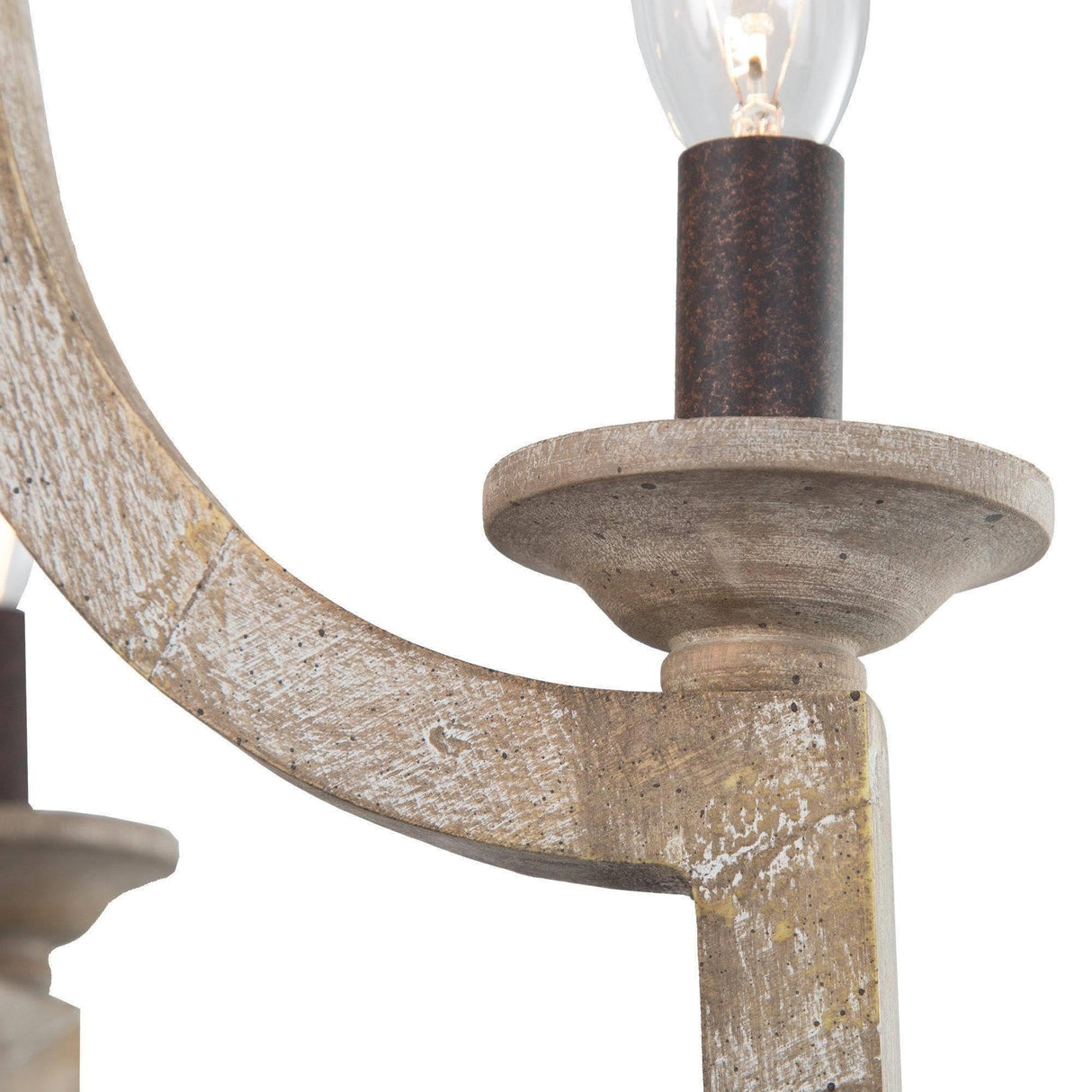 GEPOW Farmhouse Chandeliers for Dining Room, Rustic Wood Chandelier Lighting Fixture, 5-Light French Country Chandelier for Kitchen Island, Living Room, Bedroom and Entryway GEPOW