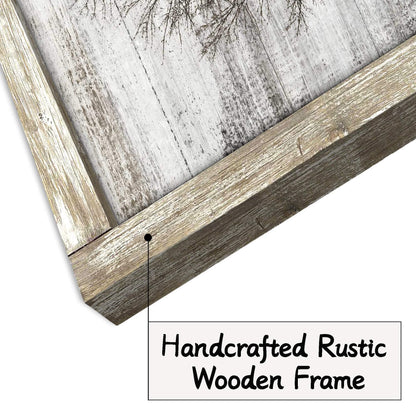 Barn Framed Wall Art Farmhouse: Rustic Farm Wood Picture Decor Large Windmill Country Scene Painting Horizontal Nature Landscape Artwork Panoramic Countryside View Print for Home Living Room  - WoodArtSupply