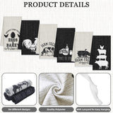 Redbaker 6 Pcs Farm Animal Kitchen Towels Farmhouse Funny Dish Towel Rustic Hand Towels Rooster Cow Pig Decorative Tea Dishcloth Absorbent with Hanging Loop for Kitchen Bathroom Housewarming Gift Redbaker
