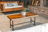 Handcrafted SRLWerks Industrial Pipe & Wood Coffee Table Live Edge Rustic Vintage Coffee Tables — House Modern Coffee Table — Natural Wood Coffee Table — Living Room Furniture (Honey Pine) Handcrafted