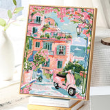 JATOK Paint by Numbers Kit for Adults Beginners, Landscape DIY Easy Acrylic Oil Painting by Numbers on Canvas, Paint-by-Numbers Drawing Kits for Gift Home Wall Decor Without Frame 16x20in JATOK