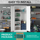 SISESOL Metal Storage Cabinets Locker with Locker Shelf, 72" Armoire Closet Organizer with Hanging Rod Storage Locker, Cabinet for Bathroom Storage Cabinet with Doors Lockers for Employees SISESOL