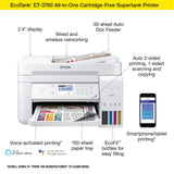 Epson EcoTank ET-3760 Wireless Color All-in-One Cartridge-Free Supertank Printer with Scanner, Copier and Ethernet, Regular Epson