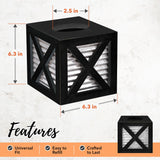 Autumn Alley Barn Door Square Farmhouse Tissue Box Cover in Black and Galvanized – Farmhouse Bathroom Accessories – Rustic Bathroom Décor Tissue Holder | Wood Galvanized Tissue Box Cover Autumn Alley
