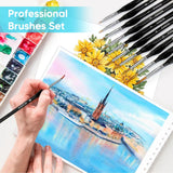 KIASON 10PC Miniature Paint Brush for Fine Detailing, Mini Small Painting Brushes Set for Art, Crafts, Acrylic, Watercolor, Oil, Model, Face, Warhammer 40k & Paint by Number, Citadel, Figurine (Black) KIASON