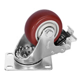 3 inch Heavy Duty Casters Load 1500lbs,Lockable Bearing Caster Wheels with Brakes,Swivel Casters for Furniture and Workbench，Set of 4 (Free Screws) Moogiitools