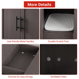 Festisoul Double Compartment Cat Litter Box Enclosure with Hidden Design, Wooden Cat Washroom Furniture for Indoor Cats, Hidden Litter Box Cabinet in Hidden Mountain Walnut Festisoul