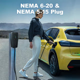 EV Charger for Tesla 16A, Electric Vehicle Portable Charger with 20FT Cable, Home EV Charging Station for J1772 Electric Cars, 16Amp 110V-240V, NEMA 6-20 & NEMA 5-15 Plug VDLPOWERVP