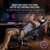 Razer Enki Gaming Chair: All-Day Comfort - Built-in Lumbar Arch - Optimized Cushion Density - Dual-Textured, Eco-Friendly Synthetic Leather - Reactive Seat Tilt & 152-Degree Recline - Black/Green Razer