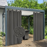 Easy-Going 100% Waterproof Outdoor Curtains Windproof Weatherproof Porch Curtains, Premium Thick Outdoor Privacy Grommet Top Panels for Patio, Gazebo and Pergola, 2 Panels, 54x84 inch, Dark Grey Easy-Going