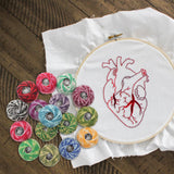 Beavorty Bracelet Making Kit 16 Roll Embroidery Thread Floss Set Rainbow Color Cross Threads Sewing Thread Wool Cotton Line Sewing Craft Art Supplies (Mixed Color) Bracelet Making Kit Beads Beavorty