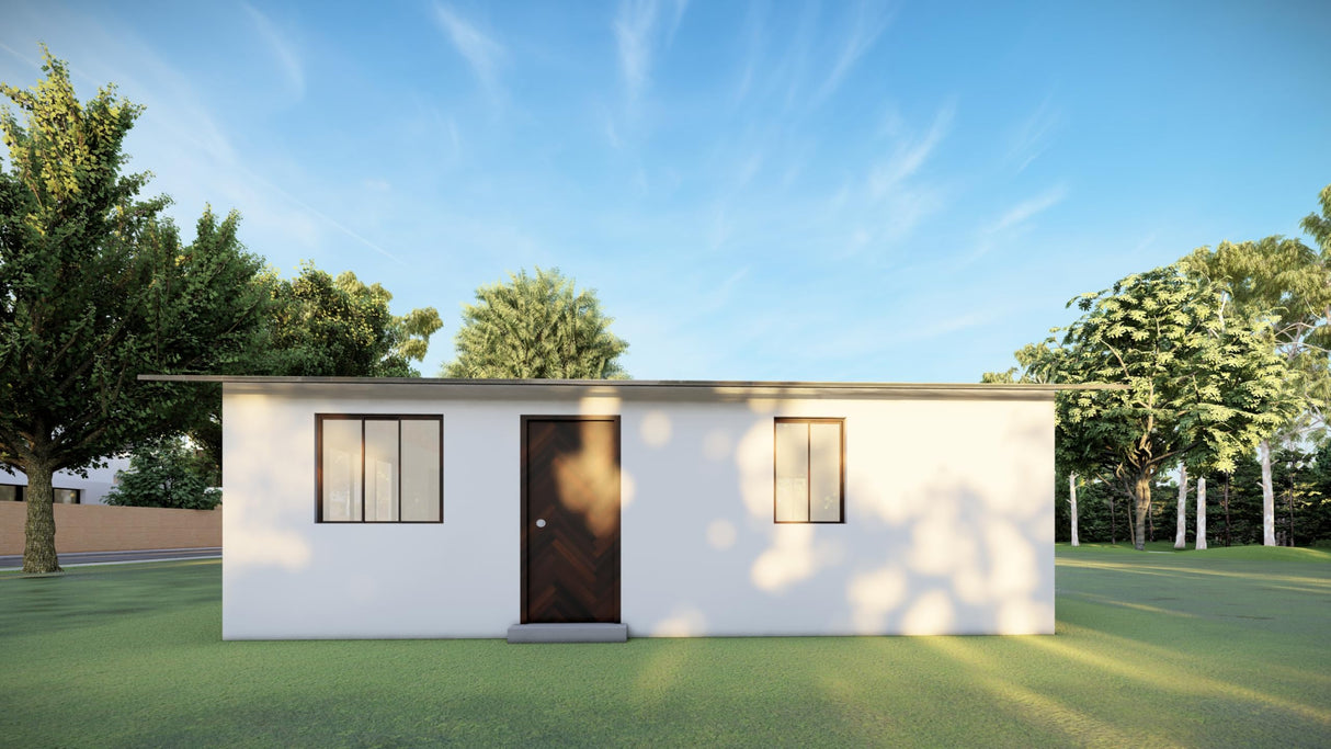 Tiny Home Plans 25’x33’ – 825 sqft Two Bedroom Bungalow Cabin – Building Blueprint with Floor Plan, Elevations, and More Generic