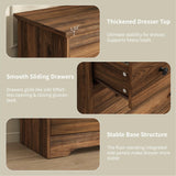 BAZELOR Dresser for Bedroom, 8 Drawer Dresser with Large Drawers, 55 Inch Wide Wood Chest for Living Room, Hallway, Walnut BAZELOR