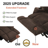 MCombo 57.8" Zero Gravity Power Loveseat Recliner with Heat and Vibration Massage, Reclining Loveseat Sofa with USB Ports, Cup Holders for Living Room, Fabric 6035SET (Brown) MCombo