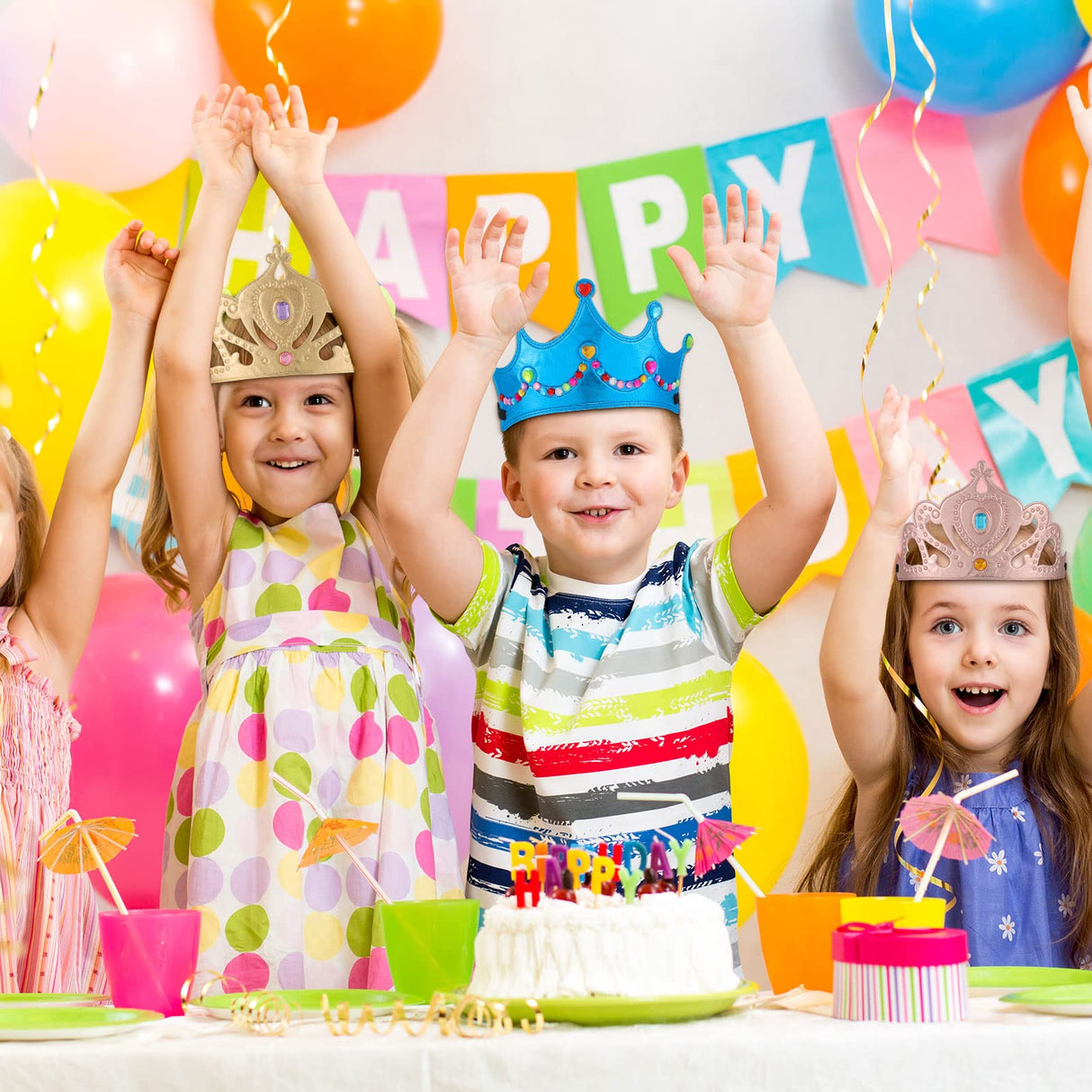 JOELELI 31pcs Crown Craft for Kids, 24pcs Foam Princess Tiara Crowns with Gem Diamond Tattoo Sticker- Make Your Own Queen King Crown Hat for Boys Girls, DIY Craft Princess Party Suppies Hats JOELELI