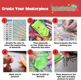 bleihum Moon Diamond Painting Kits for Adults-Flower Diamond Art for Adult,Rose Gem Painting Crafts Home Wall Decor,DIY 5D Gem Art Tree Perfect for Relaxation(12x16 Inch) bleihum