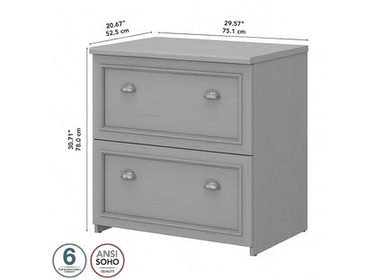 Bush Furniture BSH24468203 Somerset 2-Drawer Lateral File Cabinet, Letter/Legal, Cape Cod Gray, 30-Inch - WoodArtSupply