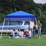 Oneofics Canopy Tent, 10X10 FT Pop Up Canopy Outdoor Instant Tent Slant Legs with Carrying Bag, Portable Gazebo Shelter for Patio Deck Garden and Beach - 8X8 FT Canopy Cover (Blue) Oneofics