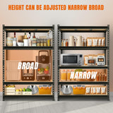 BIG RED Storage Shelving Unit, 5-Tier Adjustable, Heavy Duty Metal Garage Shelves/Utility Rack for Kitchen, Pantry, Basement, Bathroom, Laundry - 3,000lb Capacity, Black, 72" H x 48" W x 24" D BIG RED