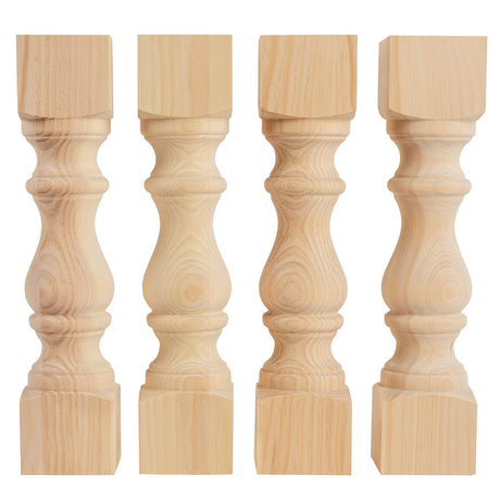 CAROLINA LEG CO. Pine Monastery Chunky Bench Legs - Set of 4 - Coffee Table Legs - Dimensions: 3.5" x 16" CAROLINA LEG CO.